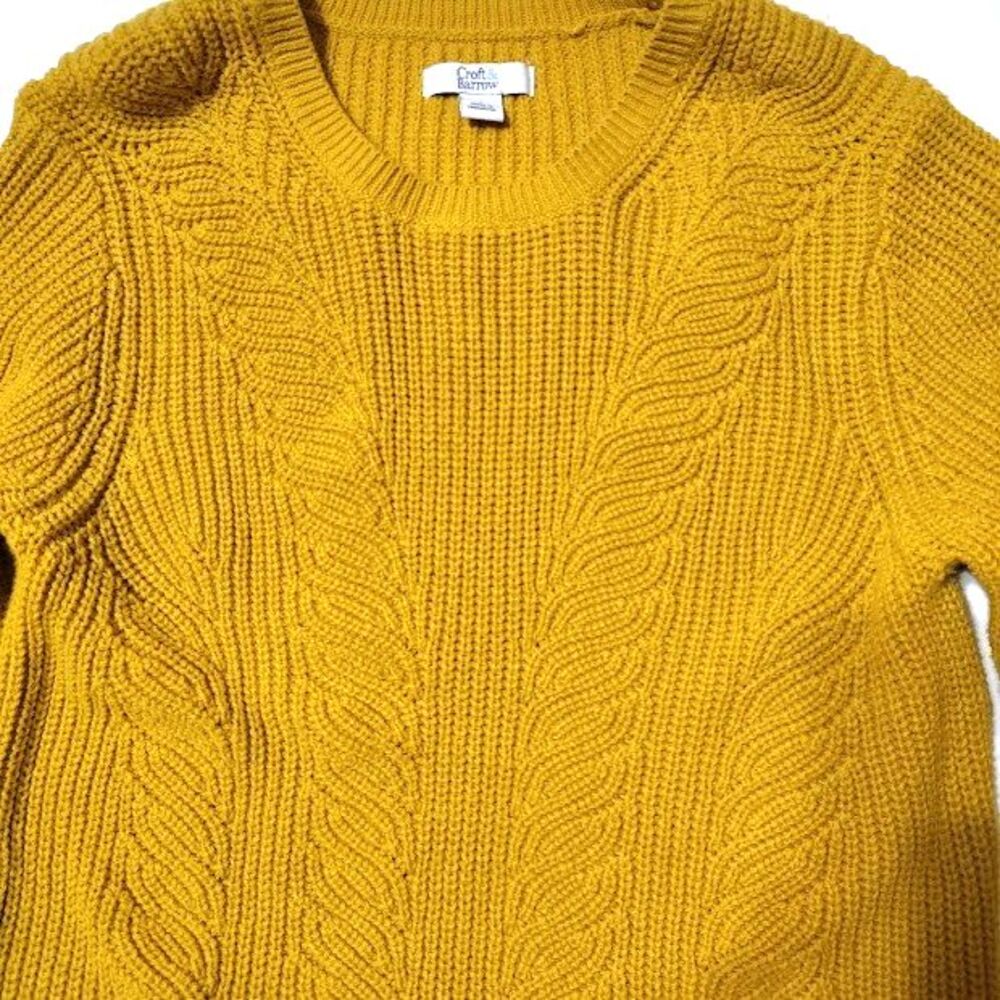 Croft & Barrow Gold Sweater S Women's Long Sleeve Knit 36 - Picture 2 of 6